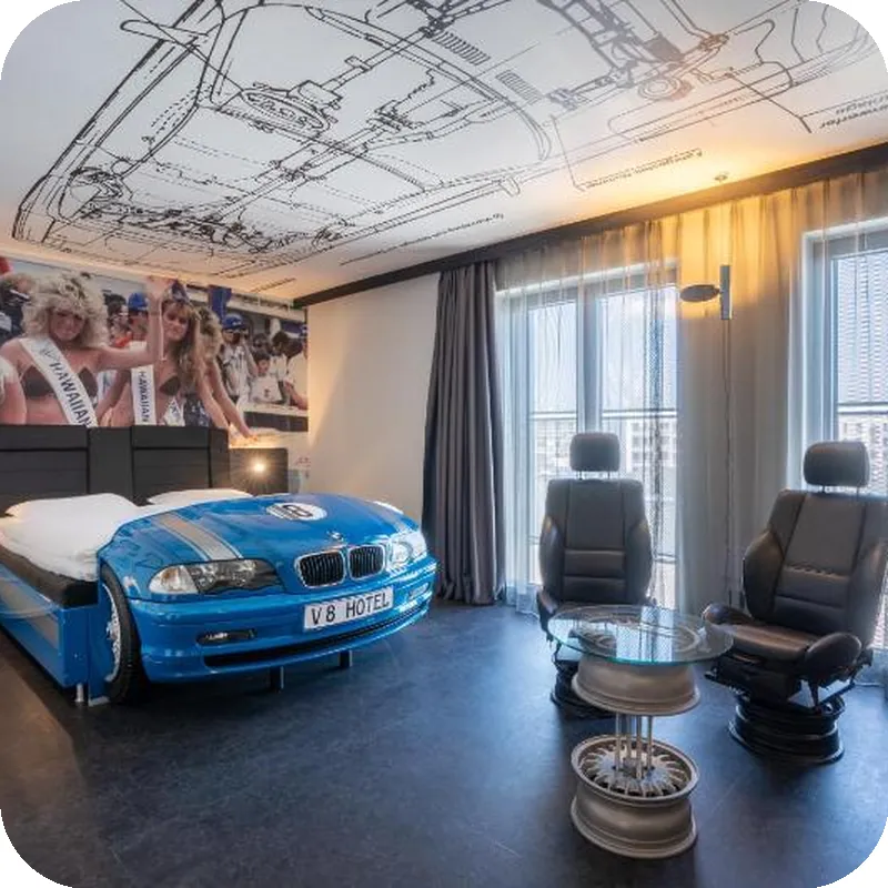 V8 Hotel Koln at MOTORWORLD hotel room
