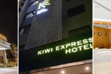 由左至右：皇家金宸、奇異果快捷旅店 - 高雄九如店、陽光大飯店外觀